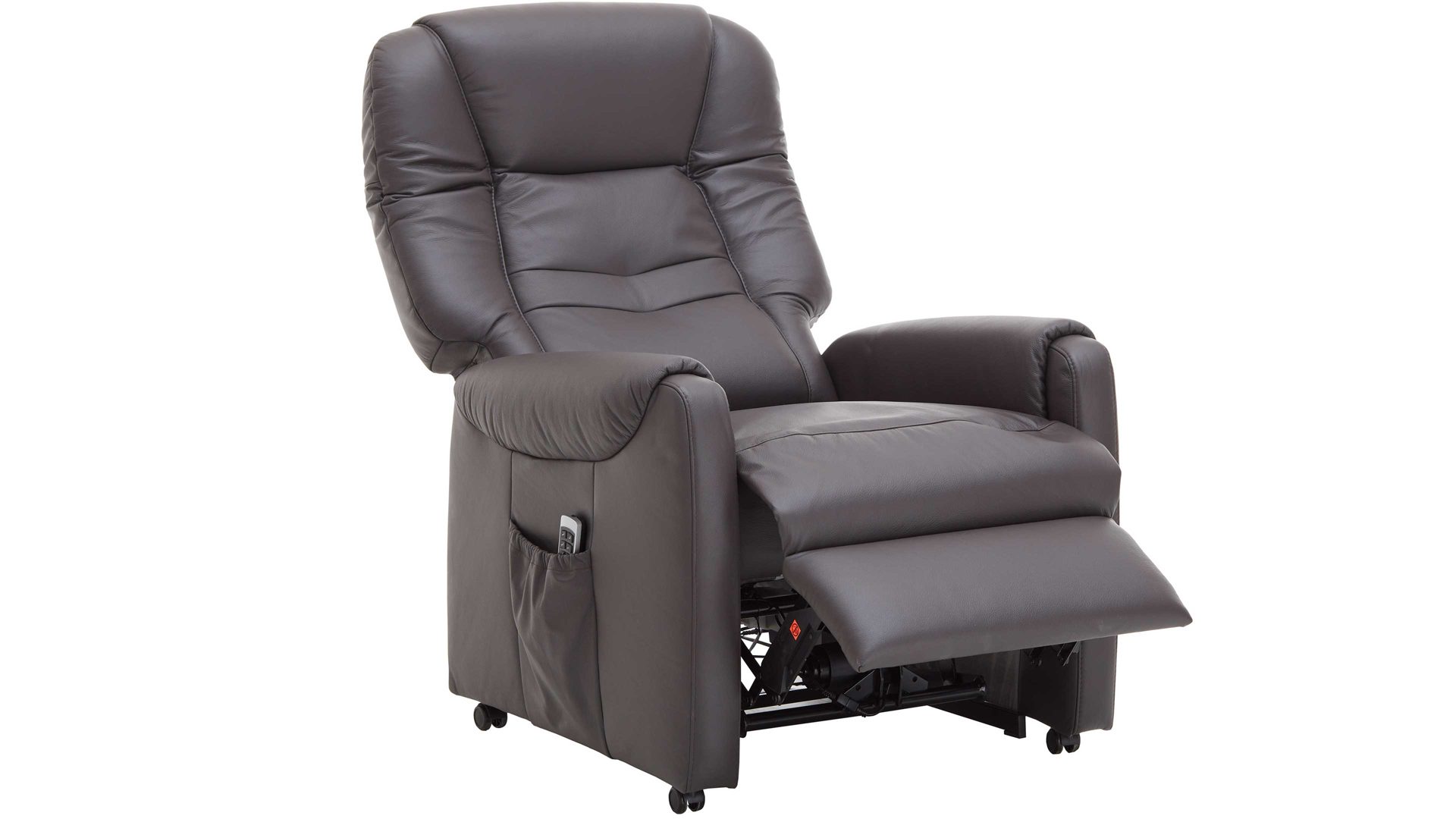 Relaxsessel Steinpol polsteria aus Leder in Dunkelbraun TV-Sessel Carlos moccafarbenes LongLife-Leder Punch – zwei Motoren & Aufstehhilfe