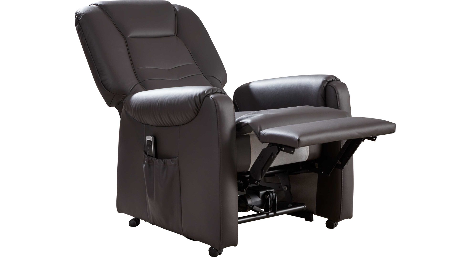 Relaxsessel Steinpol polsteria aus Leder in Dunkelbraun TV-Sessel Carlos moccafarbenes LongLife-Leder Punch – zwei Motoren & Aufstehhilfe