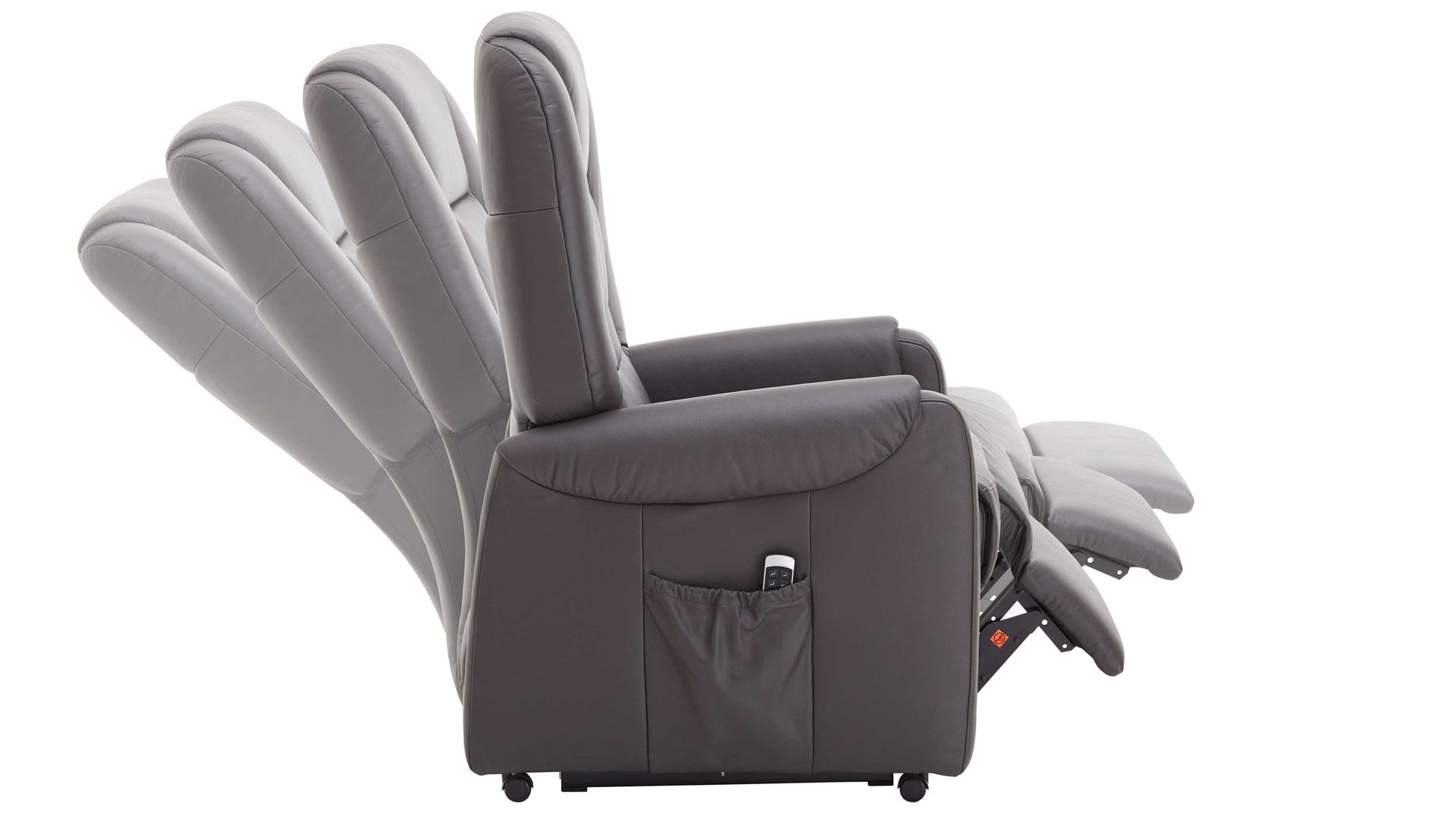 Relaxsessel Steinpol polsteria aus Leder in Dunkelbraun TV-Sessel Carlos moccafarbenes LongLife-Leder Punch – zwei Motoren & Aufstehhilfe