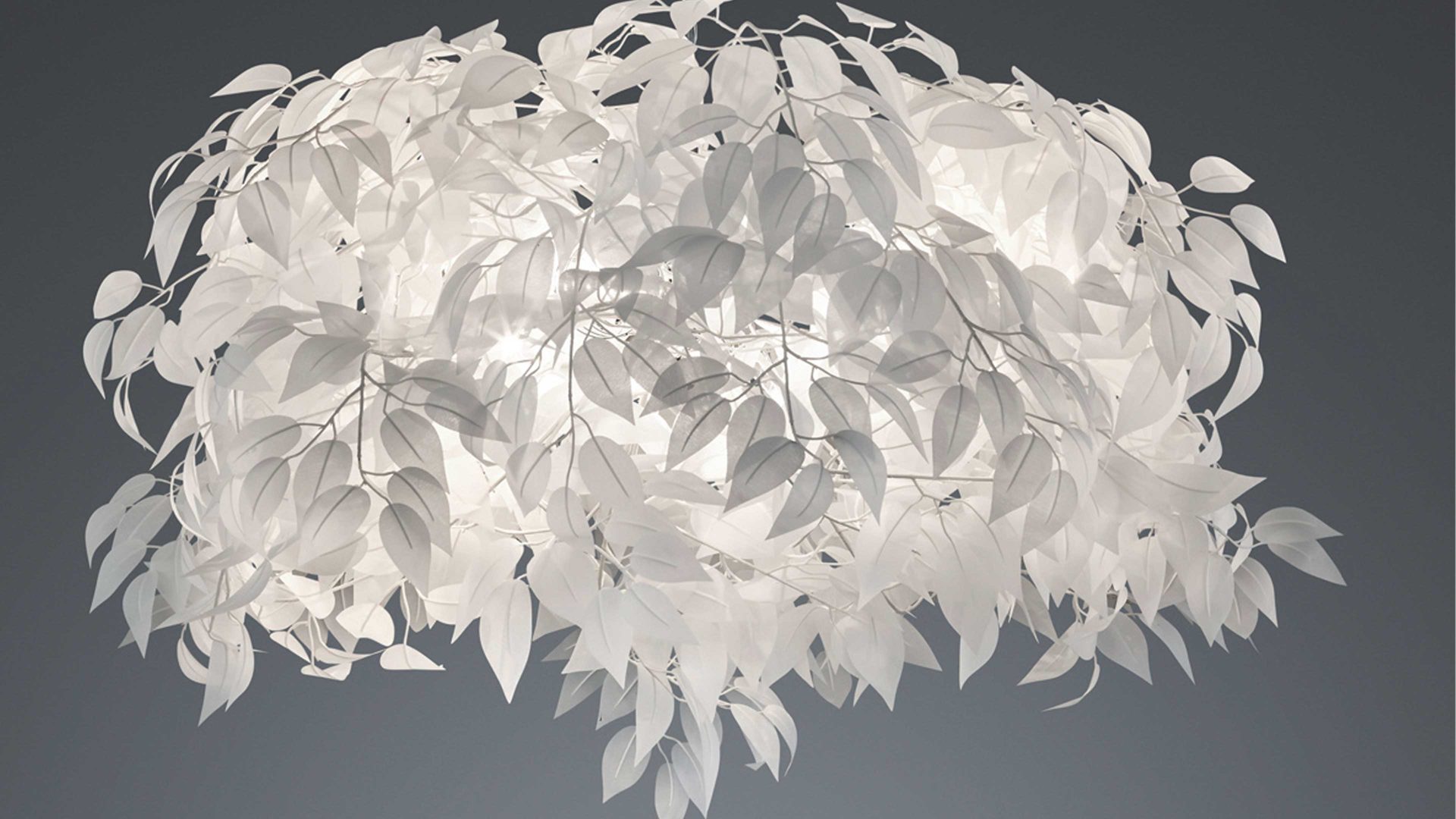 Pendelleuchte Reality leuchten aus Kunststoff in Weiß RL Pendelleuchte Leavy bzw. Hängelampe Weiß & Chrom - Durchmesser ca. 70 cm