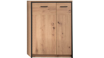 Türenkommode Mca furniture aus Holz in Holzfarben Garderobenserie Bergen – Türenkommode Balkeneiche & Anthrazit – zwei Türen