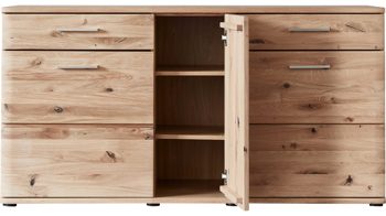 Sideboard Mca furniture aus Holz in Holzfarben Wohnprogramm Santori - Sideboard Eiche & Asteiche – drei Türen, zwei Schubladen