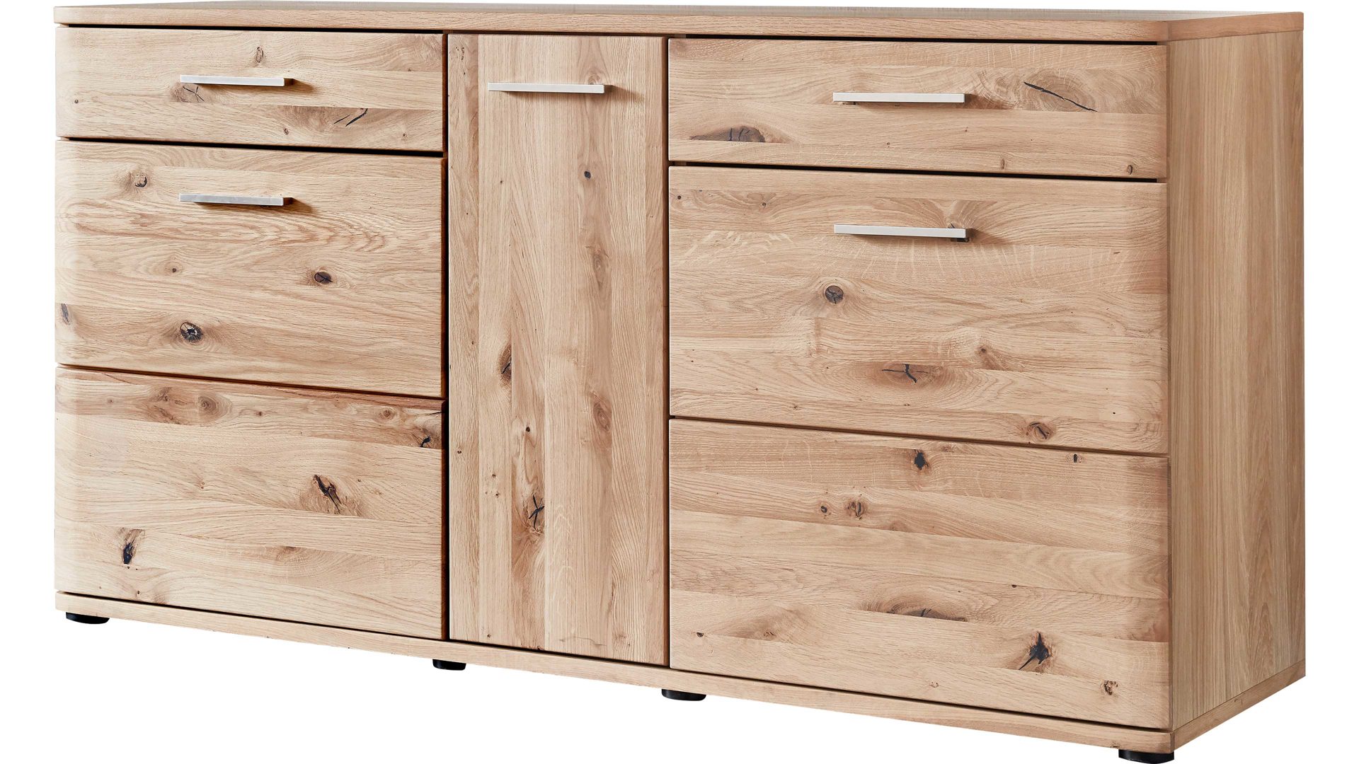Sideboard Mca furniture aus Holz in Holzfarben Wohnprogramm Santori - Sideboard Eiche & Asteiche – drei Türen, zwei Schubladen