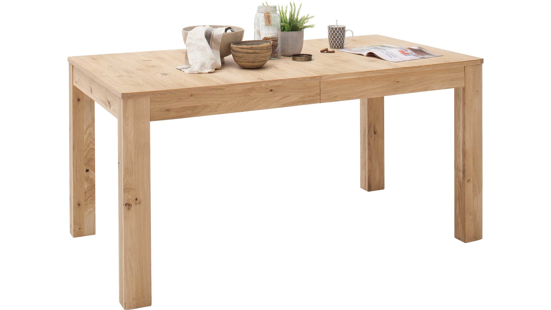 Auszugtisch Mca furniture aus Holz in Holzfarben Wohnprogramm Santori - Auszugtisch Asteiche & Eiche– ca. 160-260 x 90 cm