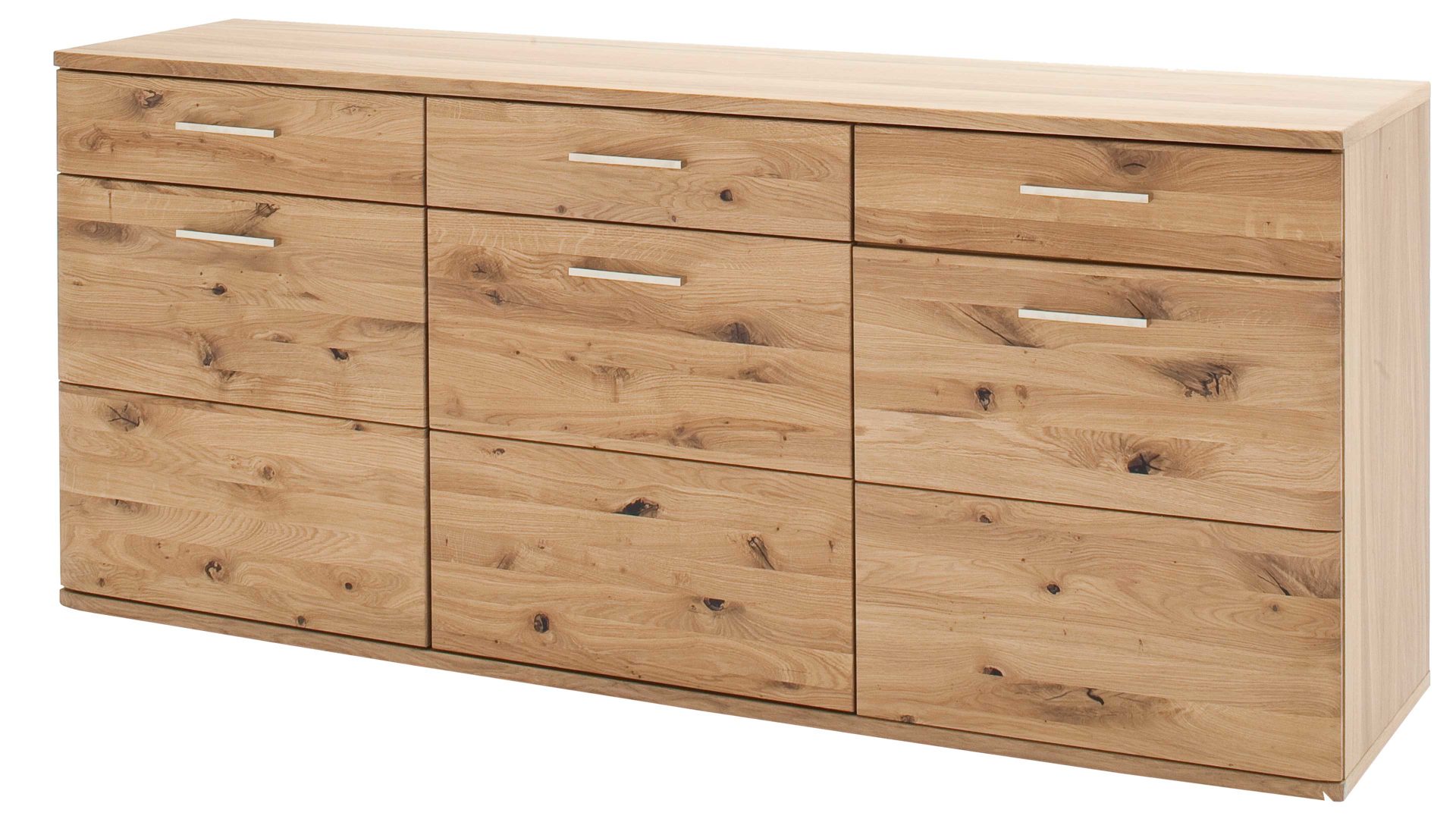 Sideboard Mca furniture aus Holz in Holzfarben Wohnprogramm Santori - Sideboard Eiche & Asteiche – drei Türen, zwei Schubladen