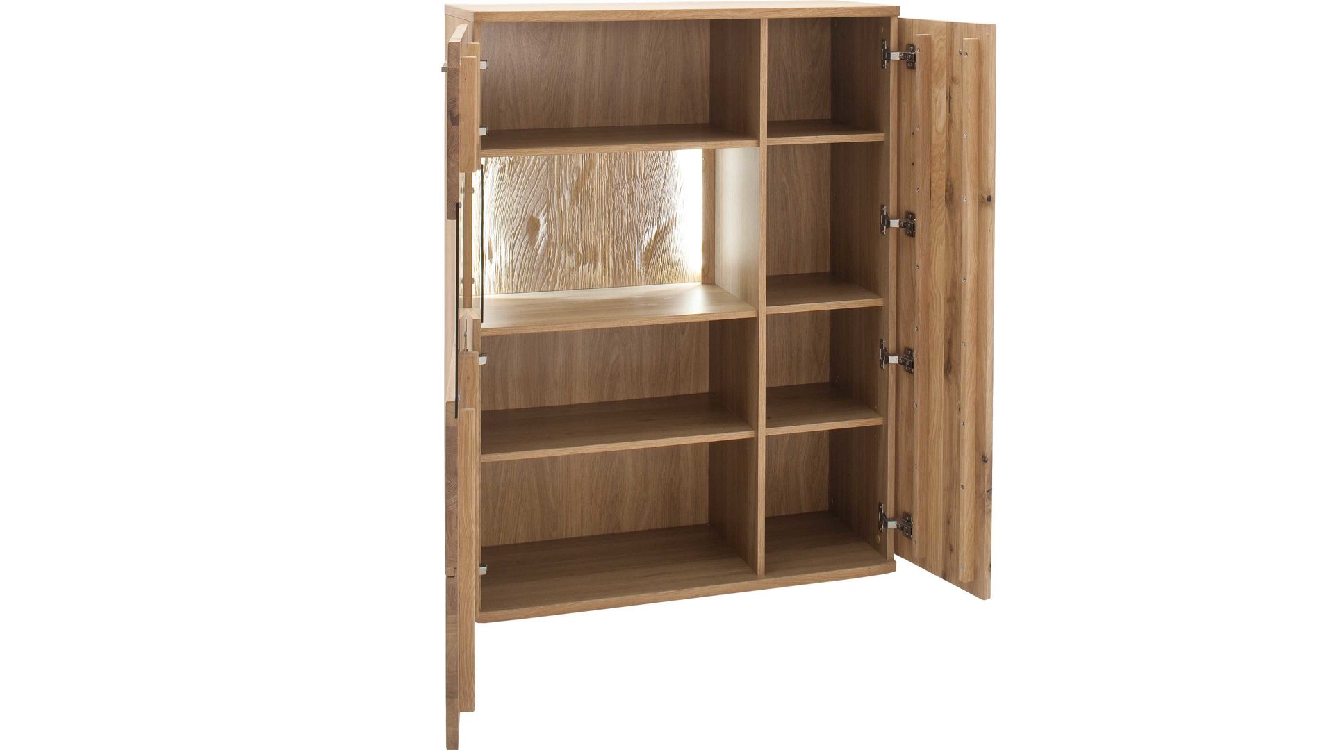 Highboard Mca furniture aus Holz in Holzfarben Wohnprogramm Santori - Highboard Eiche & Asteiche – zwei Türen, rechts