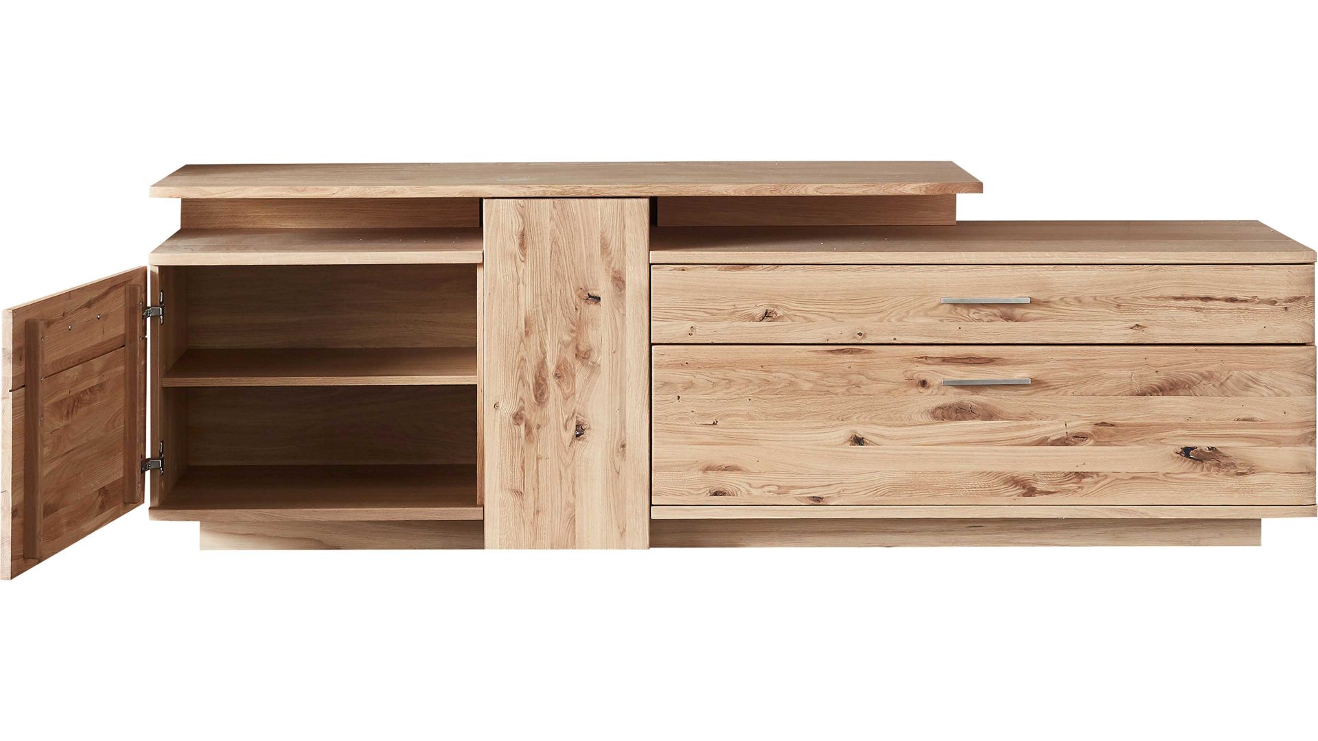 Lowboard Mca furniture aus Holz in Holzfarben Wohnprogramm Santori - Medien-Lowboard Eiche & Asteiche – drei Türen, zwei Fächer- Breite ca. 210 cm