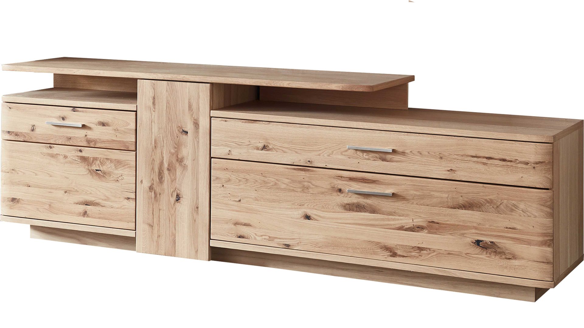 Lowboard Mca furniture aus Holz in Holzfarben Wohnprogramm Santori - Medien-Lowboard Eiche & Asteiche – drei Türen, zwei Fächer- Breite ca. 210 cm