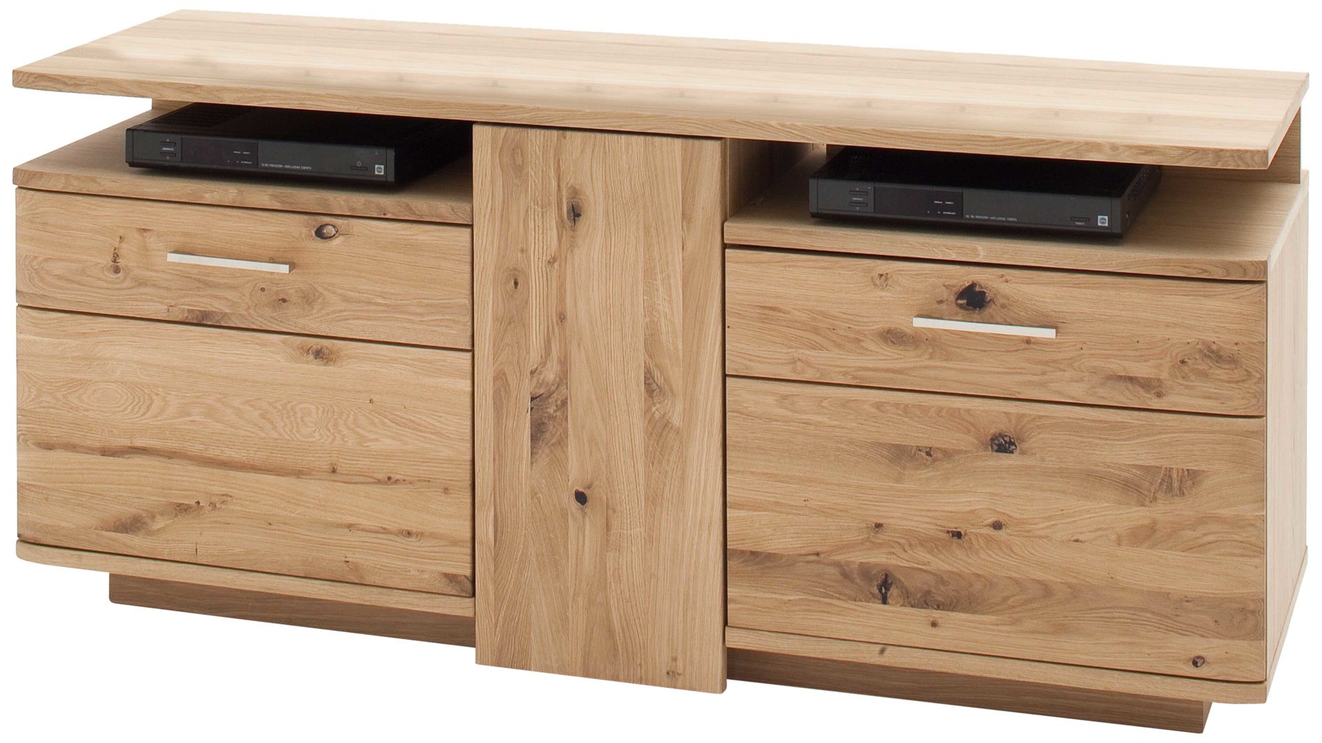 Lowboard Mca furniture aus Holz in Holzfarben Wohnprogramm Santori - Medien-Lowboard Eiche & Asteiche – drei Türen, zwei Fächer, Länge ca. 150 cm