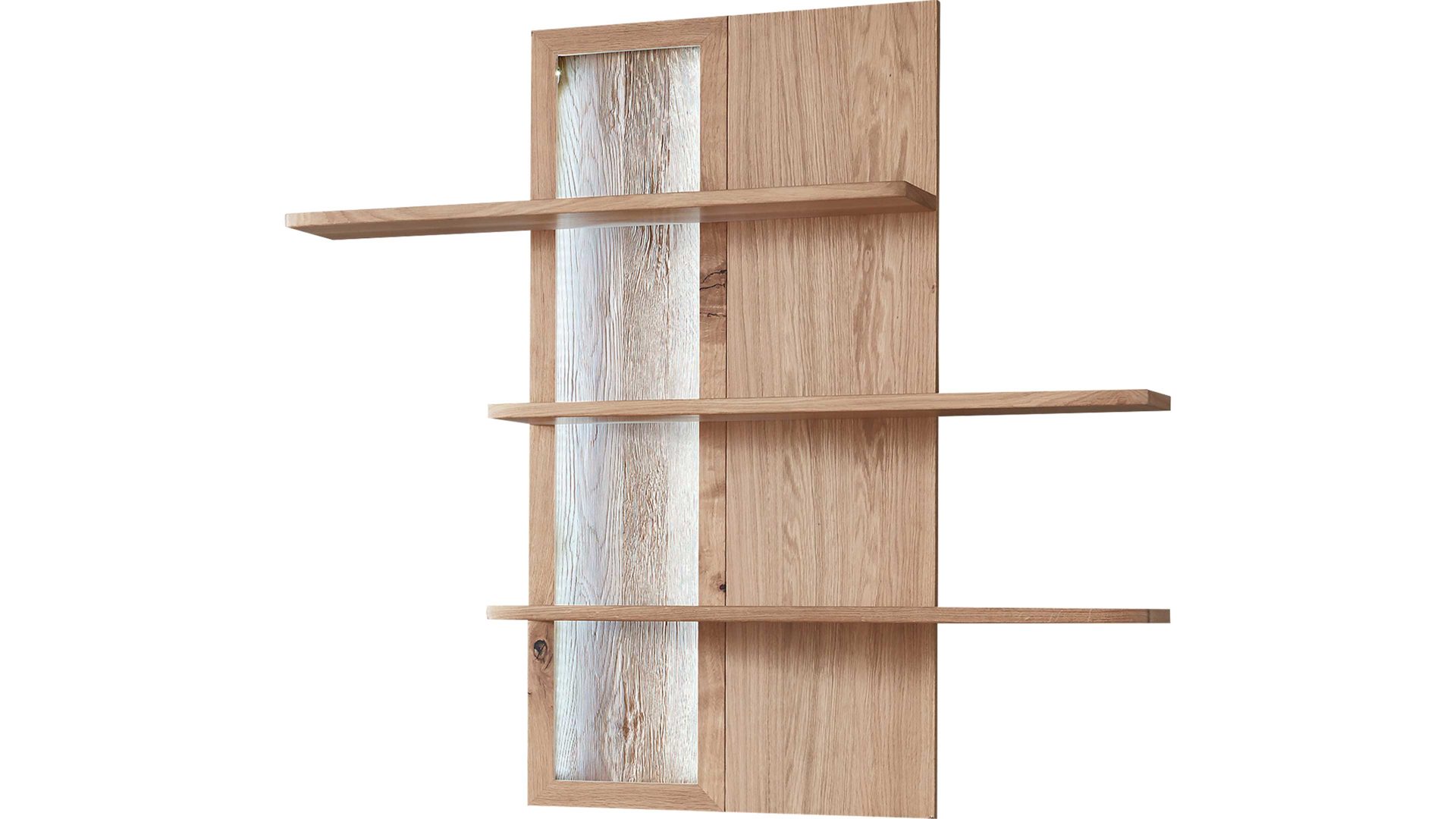 Wandregal Mca furniture aus Holz in Holzfarben Wohnprogramm Santori - Wandregal Eiche & Asteiche – drei Böden