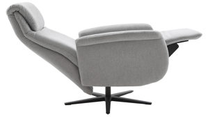 Relaxsessel COMFORT SMART aus Stoff in Hellgrau COMFORT SMART Viro - Relaxsessel mit Funktionen hellgrauer Bezug Simply Clean & schwarzer Sternfuß