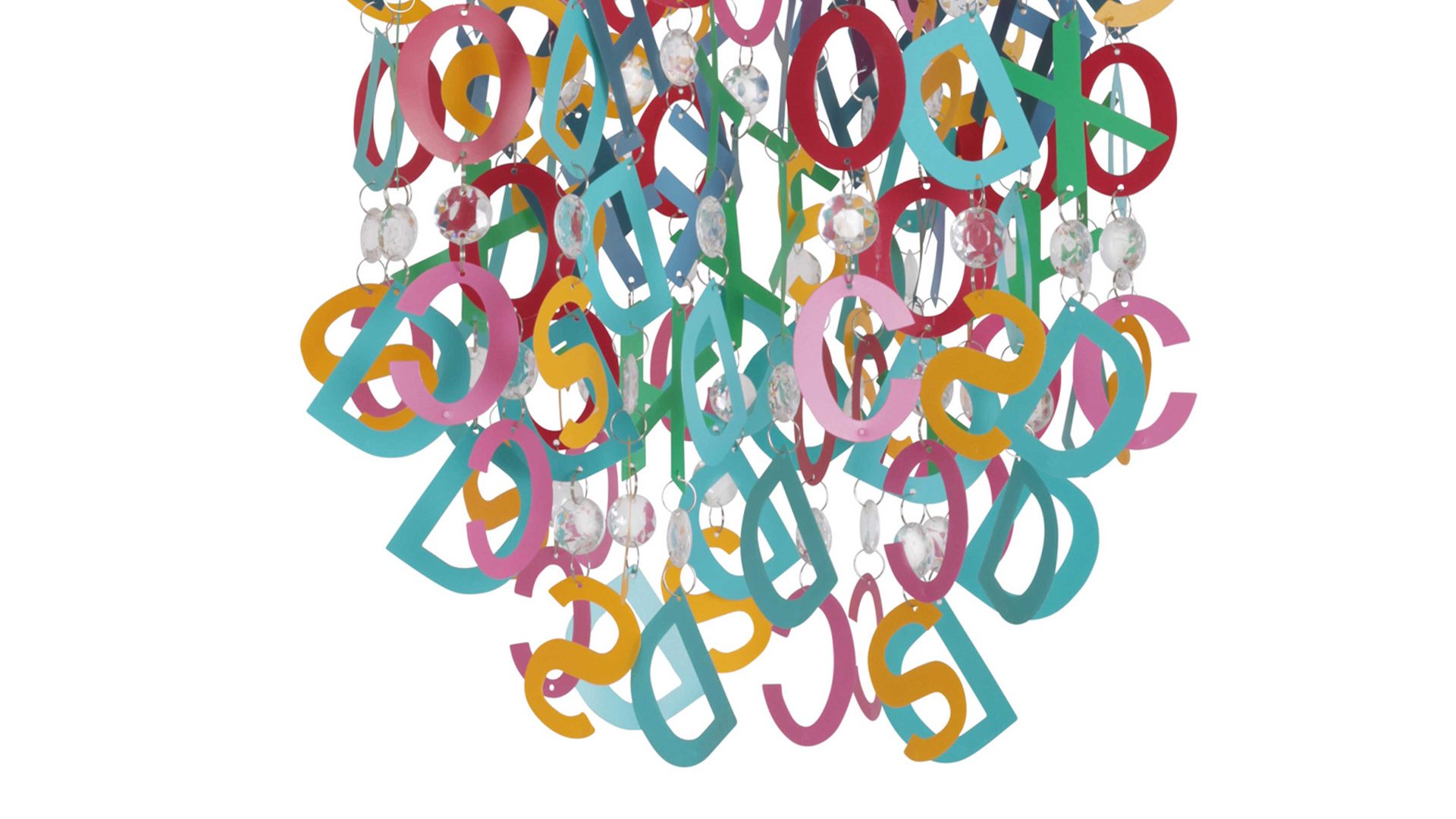 Pendelleuchte Näve aus Kunststoff in Mehrfarbig näve Kinderzimmer-Lampenschirm Bunte Buchstaben - Durchmesser ca. 25 cm