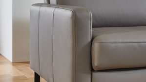 Sessel COMFORT SMART aus Leder in Grau COMFORT SMART Anuk - Sessel elefantfarbenes Leder Soft-Line