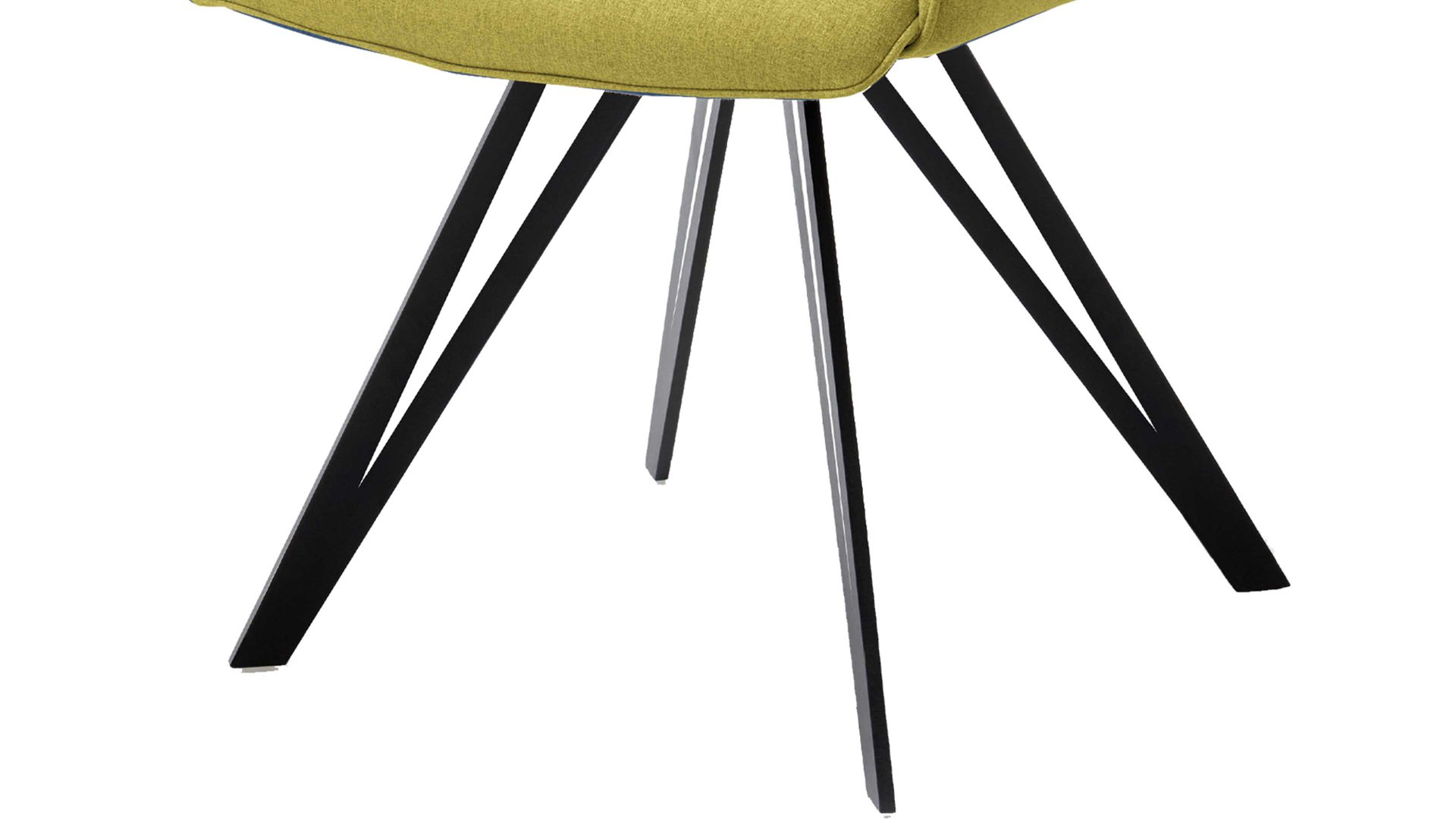 Vierfußstuhl Niehoff sitzmoebel aus Stoff in Hellgrün NIEHOFF SITZMÖBEL Armlehnstuhl Merlot grüner Bezug Venice 855 & schwarzes Eisen