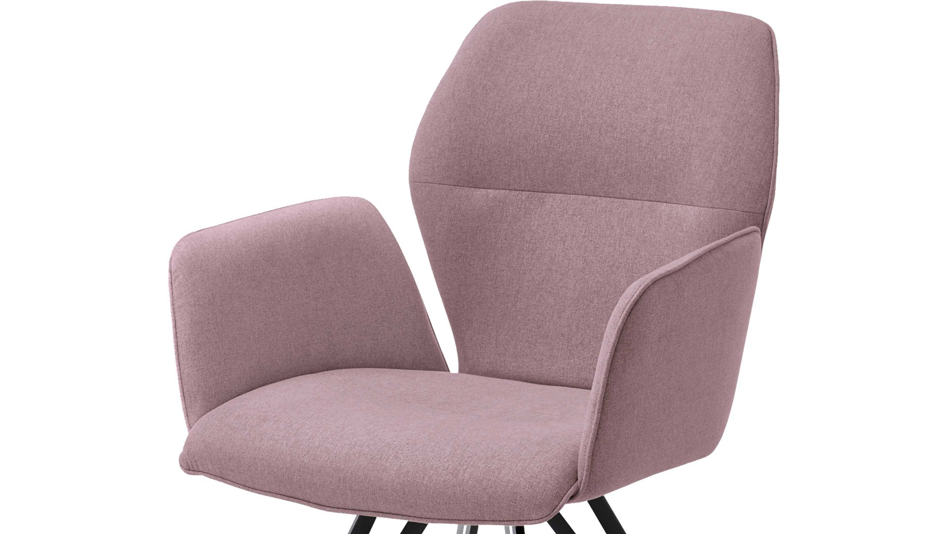 Vierfußstuhl Niehoff sitzmoebel aus Stoff in Lila NIEHOFF SITZMÖBEL Armlehnstuhl Merlot auberginefarbener Webstoff Venice 852 & schwarzes Eisen