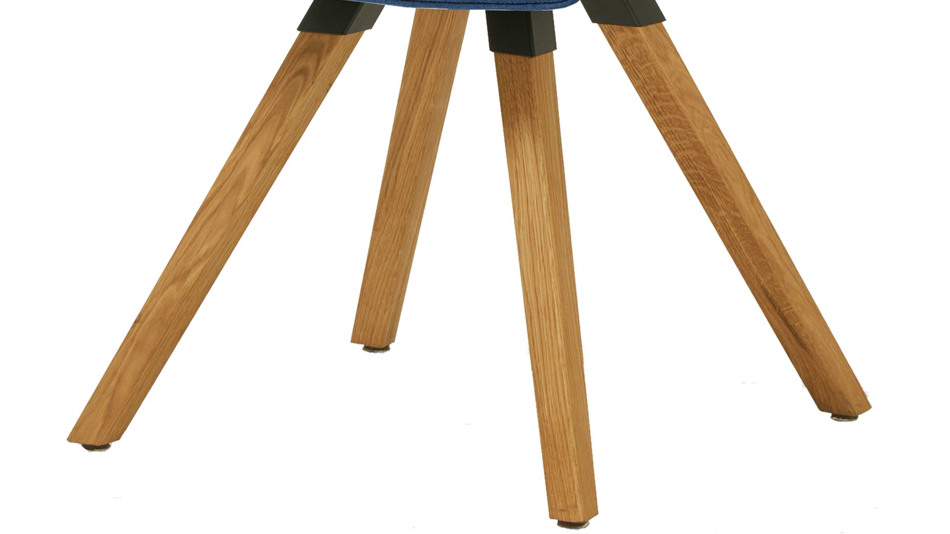 Vierfußstuhl Niehoff sitzmoebel aus Stoff in Blau NIEHOFF SITZMÖBEL Armlehnstuhl Merlot Rückholfunktion - blauer Webstoff Venice 854 & Wildeiche