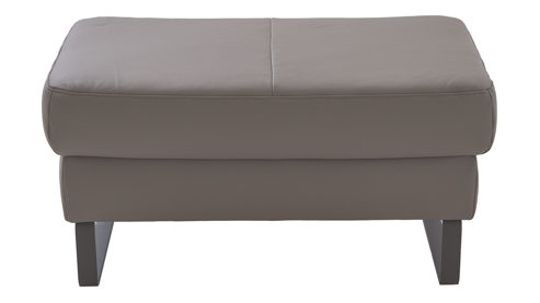 Polsterhocker COMFORT SMART aus Leder in Grau COMFORT SMART Anuk - Polsterhocker elefantfarbenes Leder Soft-Line – ca. 92 x 67 cm
