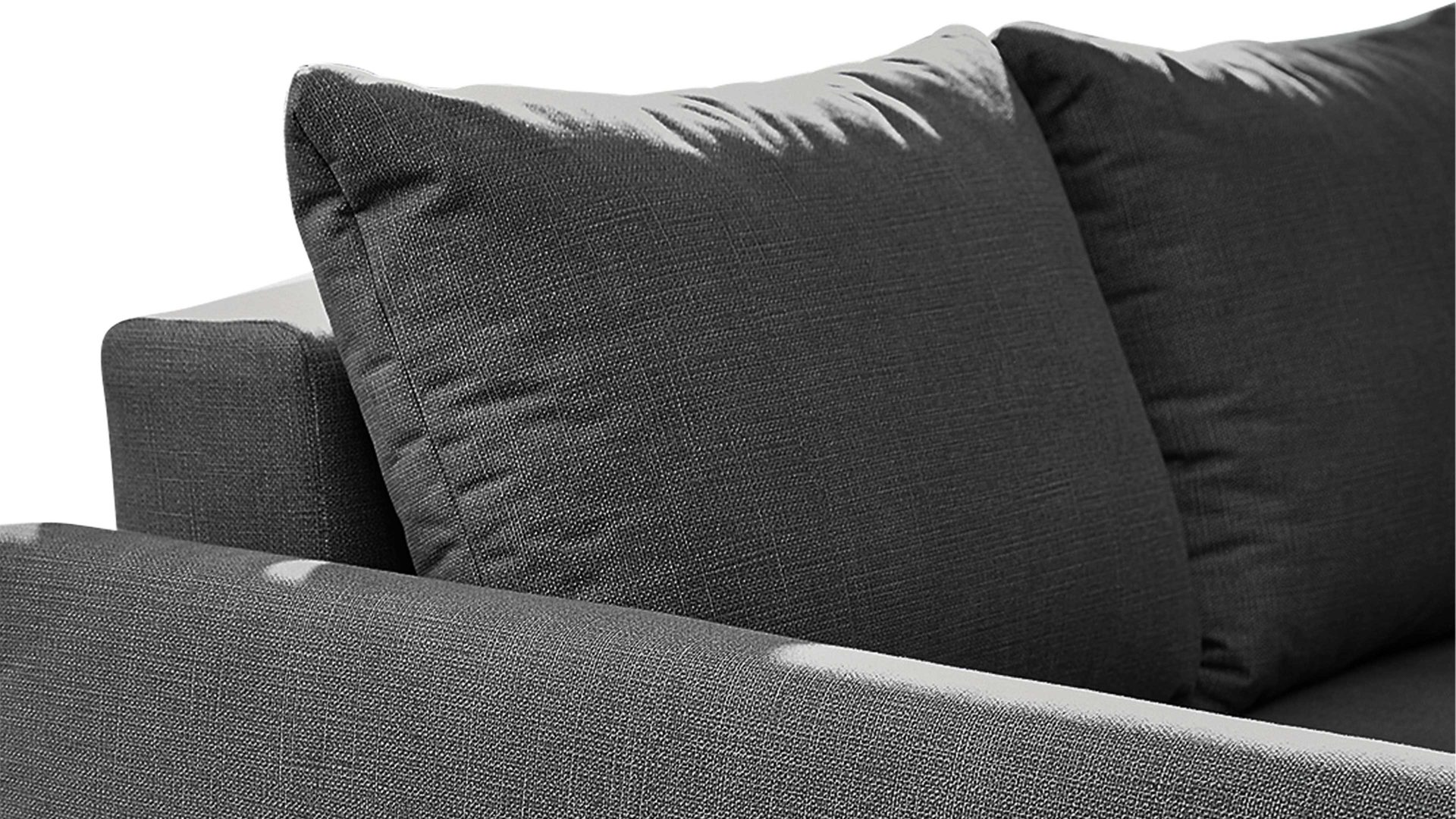 Ecksofa Job aus Stoff in Dunkelgrau Funktions-Ecksofa Boomer dunkelgraues Flachgewebe 295.19 – Stellfläche ca. 236 x 160 cm