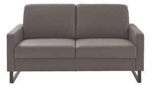 Zweisitzer COMFORT SMART aus Leder in Grau COMFORT SMART Anuk - Zweisitzer elefantfarbenes Leder Soft-Line – Länge ca. 142 cm