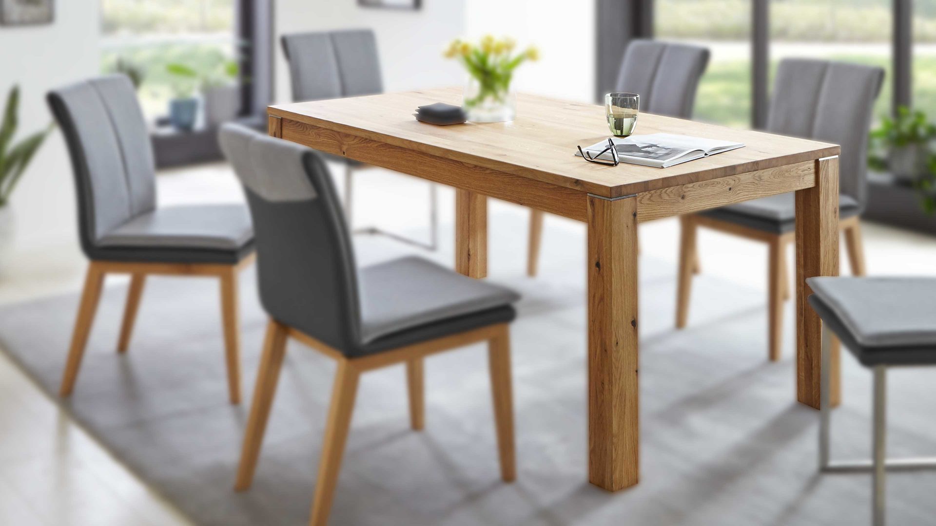 Esstisch Dudinger furniture aus Holz in Holzfarben Massivholz-Esstisch Ester Wildeiche – ca. 180 x 90 cm