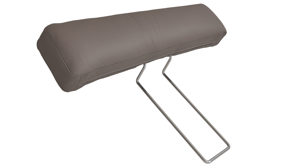 Kopfstütze COMFORT SMART aus Leder in Grau COMFORT SMART Anuk - XL-Kopfstütze elefantfarbenes Leder Soft-Line – ca. 90 x 13 cm