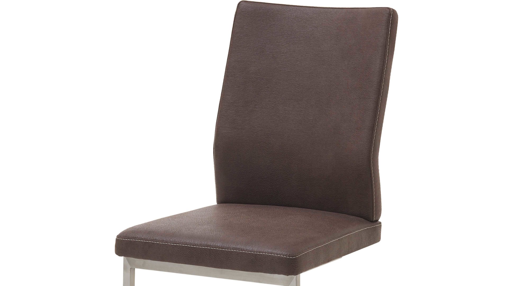 Schwingstuhl Dudinger furniture aus Stoff in Braun Schwingstuhl Larissa dunkelbrauner Stoffbezug & Edelstahlgestell