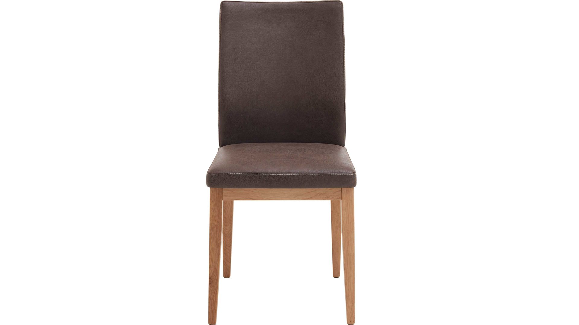 Vierfußstuhl Dudinger furniture aus Stoff in Dunkelbraun Vierfußstuhl Laura dunkelbrauner Stoffbezug & Eichenholzgestell