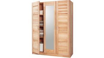 Kleiderschrank Elfo-möbel aus Holz in Holzfarben Kleiderschrank Tollow als Schlafzimmerschrank aus massiver Kernbuche geöltes Kernbuchenholz - Breite ca. 152 cm, zwei Holztüren, eine Spiegeltür
