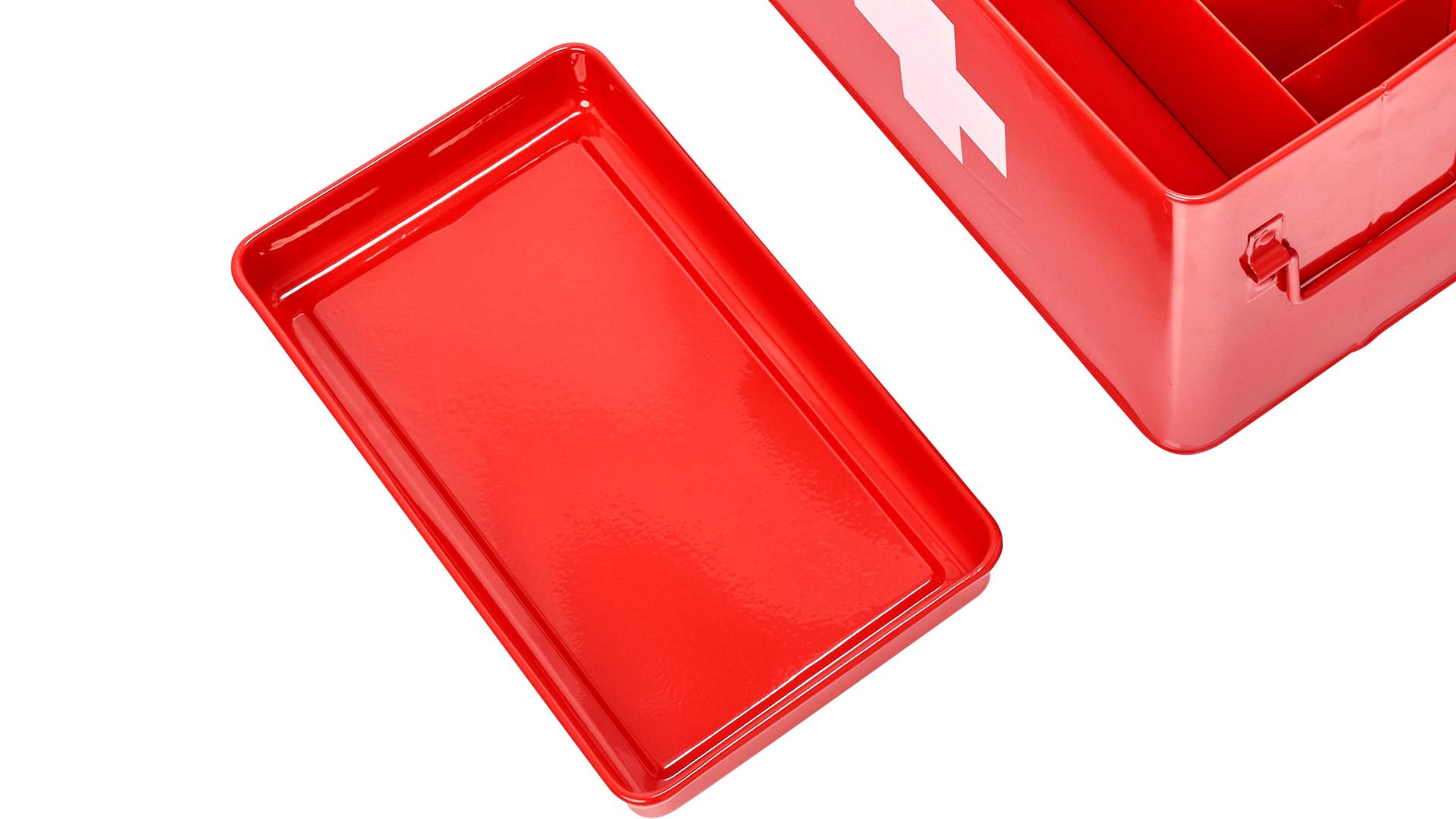 Ordnungsbox Zeller present aus Metall in Rot Medizinbox & Hausapotheke rotes Metall - ca. 32 x 20 cm