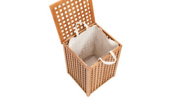 Wäschekorb Zeller present aus Holz in Holzfarben Wäschetruhe  Bambus - ca.  40 x 58 cm