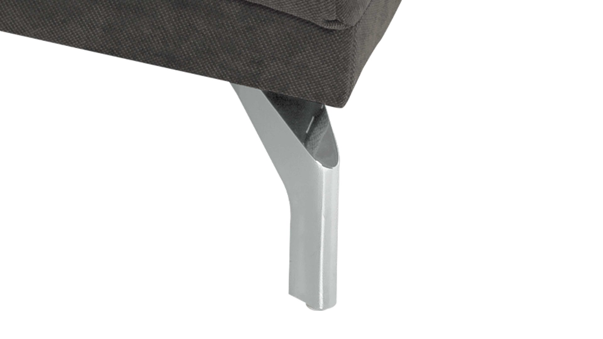 Ecksofa KAWOO aus Stoff in Dunkelgrau KAWOO Polstermöbel Serie Dream - Ecksofa bzw. Polsterecke grauer Bezug Sun 95 & Metallfüße – Stellfläche ca. 270 x 224 cm