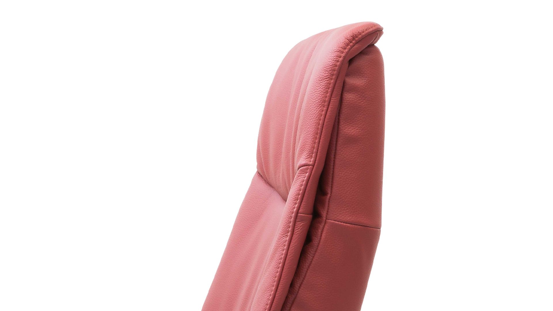 Relaxsessel Hjort knudsen aus Leder in Rot Relaxsessel bzw. Drehsessel - Polstermöbel rotes Leder Soleda Split 444 & Edelstahl-Sternfuß