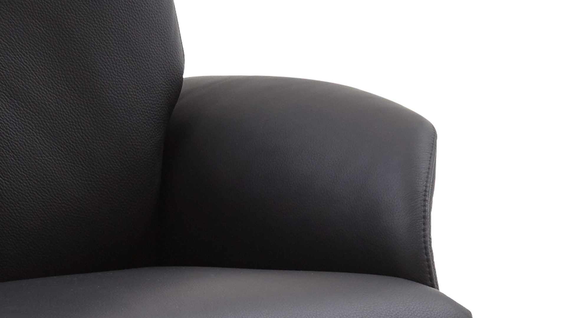 Relaxsessel Hjort knudsen aus Leder in Schwarz Relaxsessel Medium - Polstermöbel schwarzes Leder Soleda Split 441 & Sternfuß