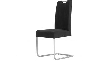 Schwingstuhl Standard furniture factory aus Stoff in Schwarz Freischwinger mit Griff bereichert jedes Esszimmer anthrazitfarbene Mikrofaser Grizzly 8000 & Edelstahlgestell