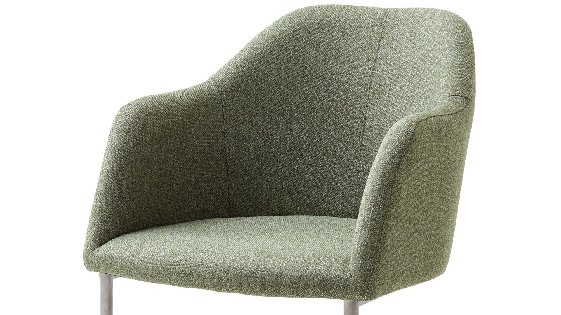 Schwingstuhl Standard furniture factory aus Stoff in Grün Armlehn-Schwingstuhl Charly grüner Webstoff Nexus 9016 & Edelstahlgestell