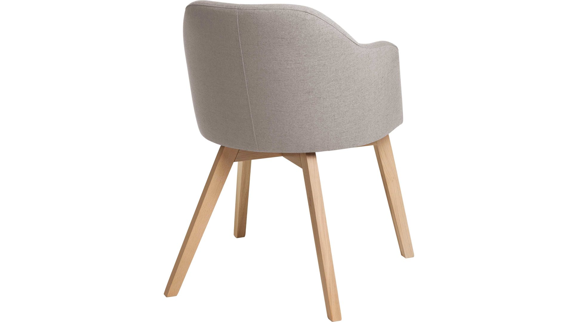 Polsterstuhl Standard furniture factory aus Stoff in Braun Armlehnstuhl Charly taupefarbener Webstoff Nexus 9011 & Eichenholzfüße