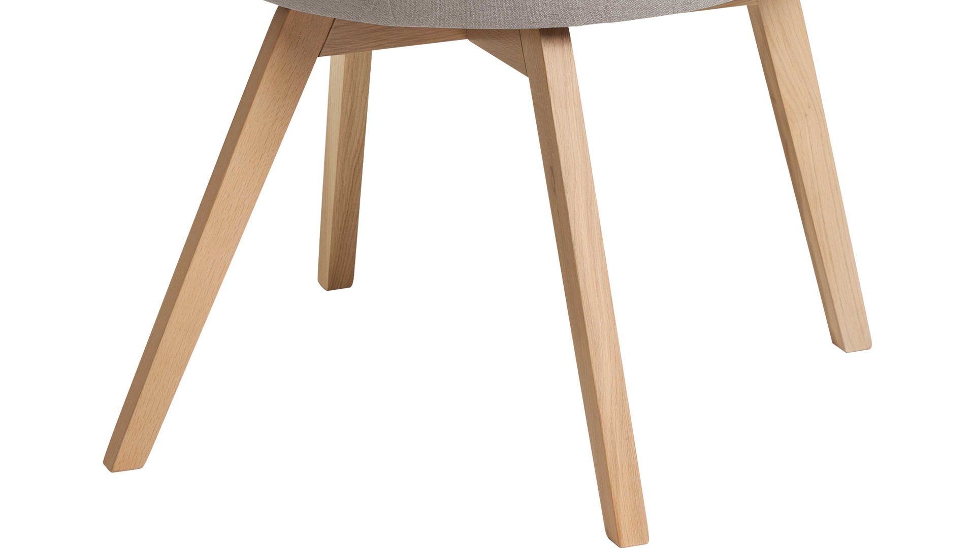 Polsterstuhl Standard furniture factory aus Stoff in Braun Armlehnstuhl Charly taupefarbener Webstoff Nexus 9011 & Eichenholzfüße