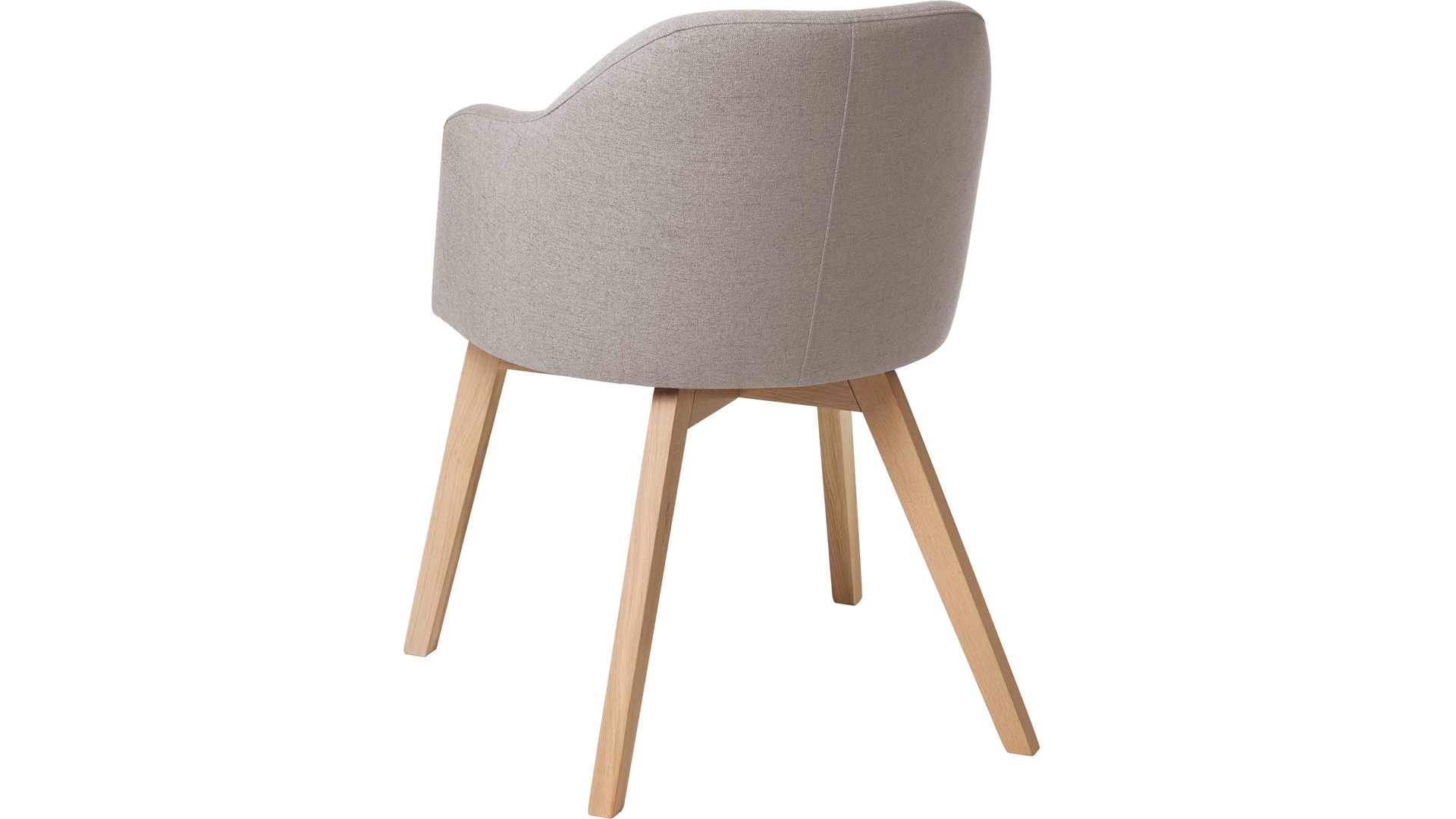 Polsterstuhl Standard furniture factory aus Stoff in Braun Armlehnstuhl Charly taupefarbener Webstoff Nexus 9011 & Eichenholzfüße