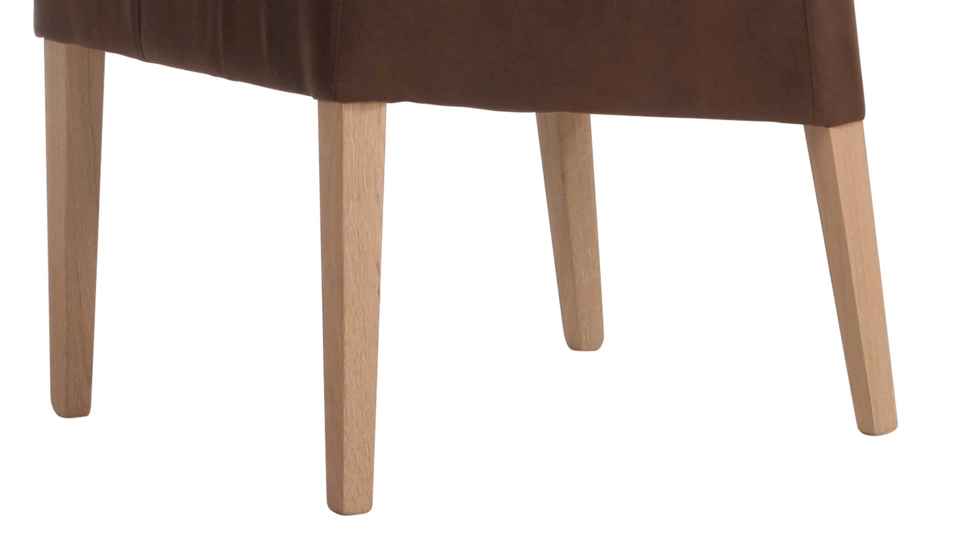 Polsterstuhl Standard furniture factory aus Stoff in Braun Polsterstuhl Vigo als Esszimmermöbel dunkelbrauner Bezug Grizzly 1000 & Eichenholzfüße