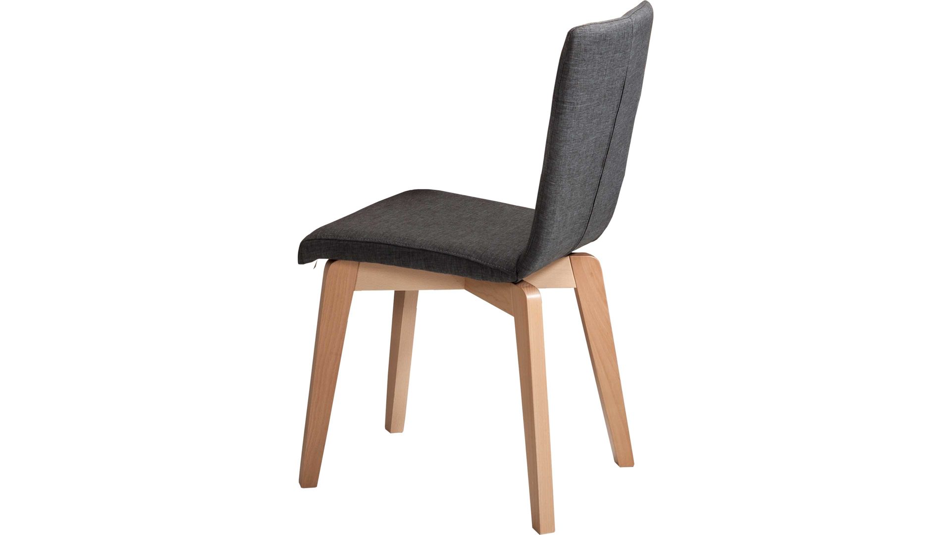 Polsterstuhl Standard furniture factory aus Webstoff in Grau Polsterstuhl bzw. Sitzmöbel Manon anthrazitfarbener Bezug 7047 Grand, Schale 3 & Eichenholzgestell