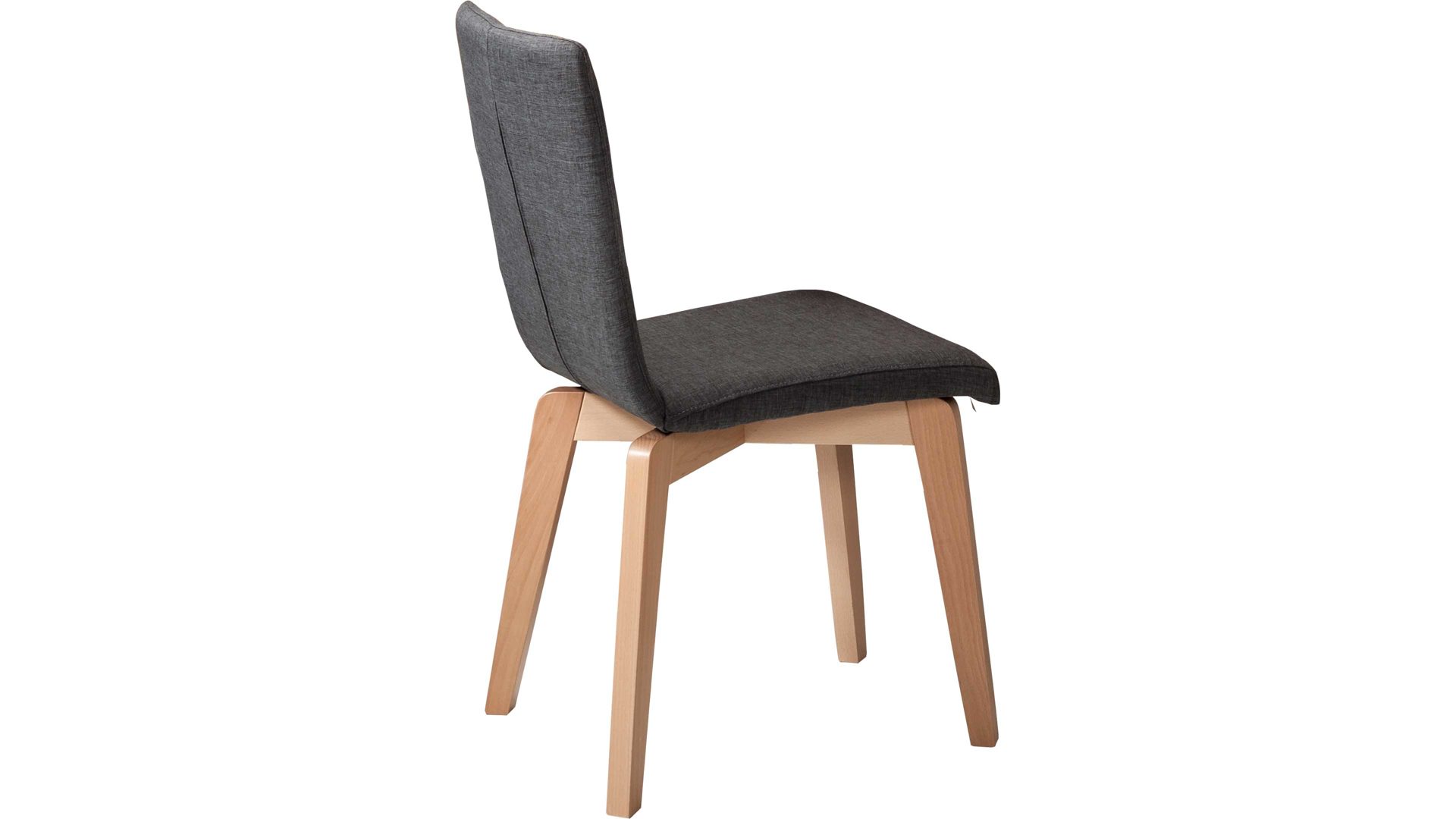 Polsterstuhl Standard furniture factory aus Webstoff in Grau Polsterstuhl bzw. Sitzmöbel Manon anthrazitfarbener Bezug 7047 Grand, Schale 3 & Eichenholzgestell