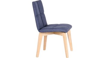 Polsterstuhl Standard furniture factory aus Stoff in Blau Polsterstuhl Manon als Esszimmerstuhl  jeansblauer Bezug Grand 4012, Schale 2 & Buchenholzgestell