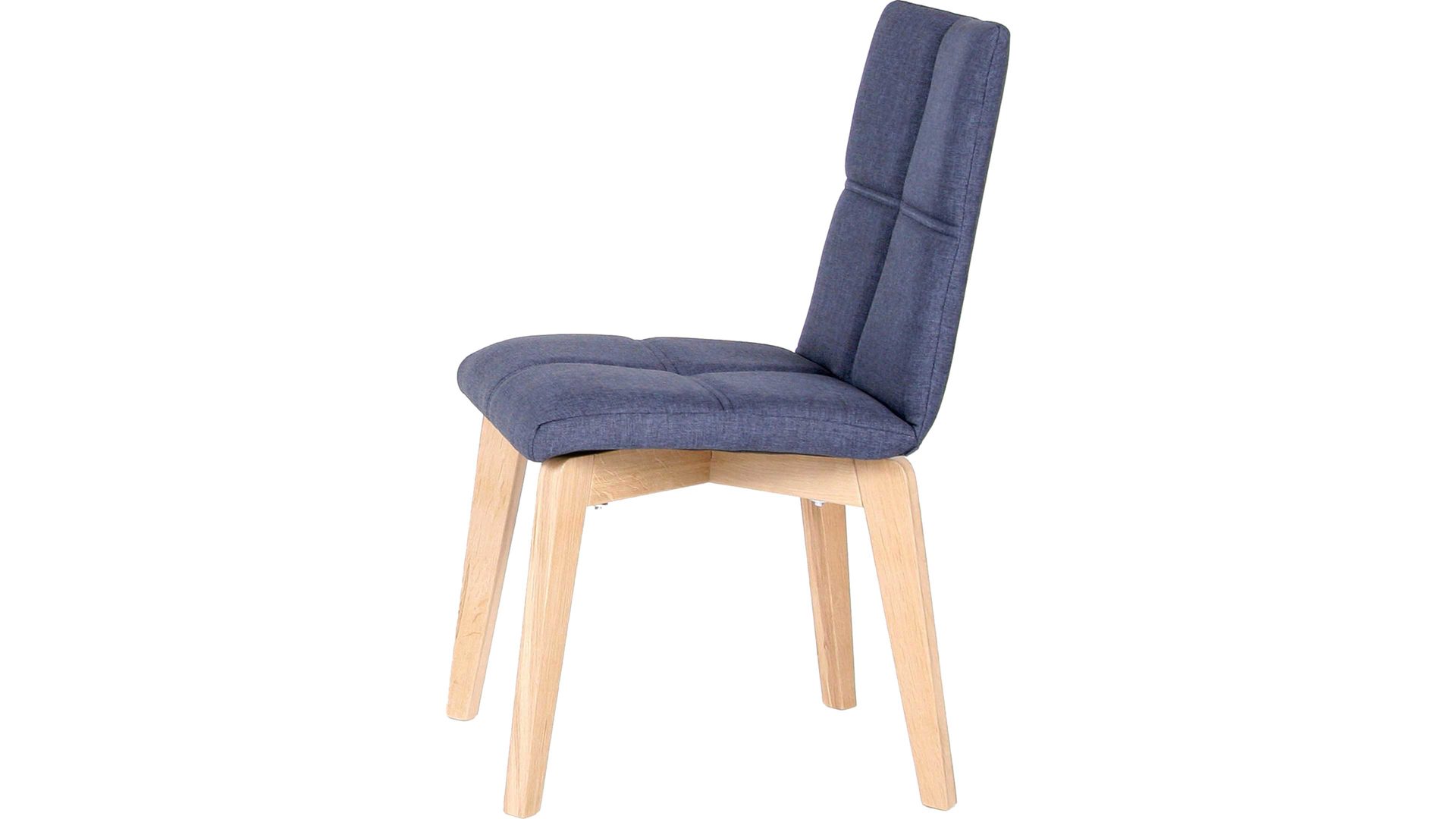 Polsterstuhl Standard furniture factory aus Stoff in Blau Polsterstuhl Manon als Esszimmerstuhl  jeansblauer Bezug Grand 4012, Schale 2 & Buchenholzgestell