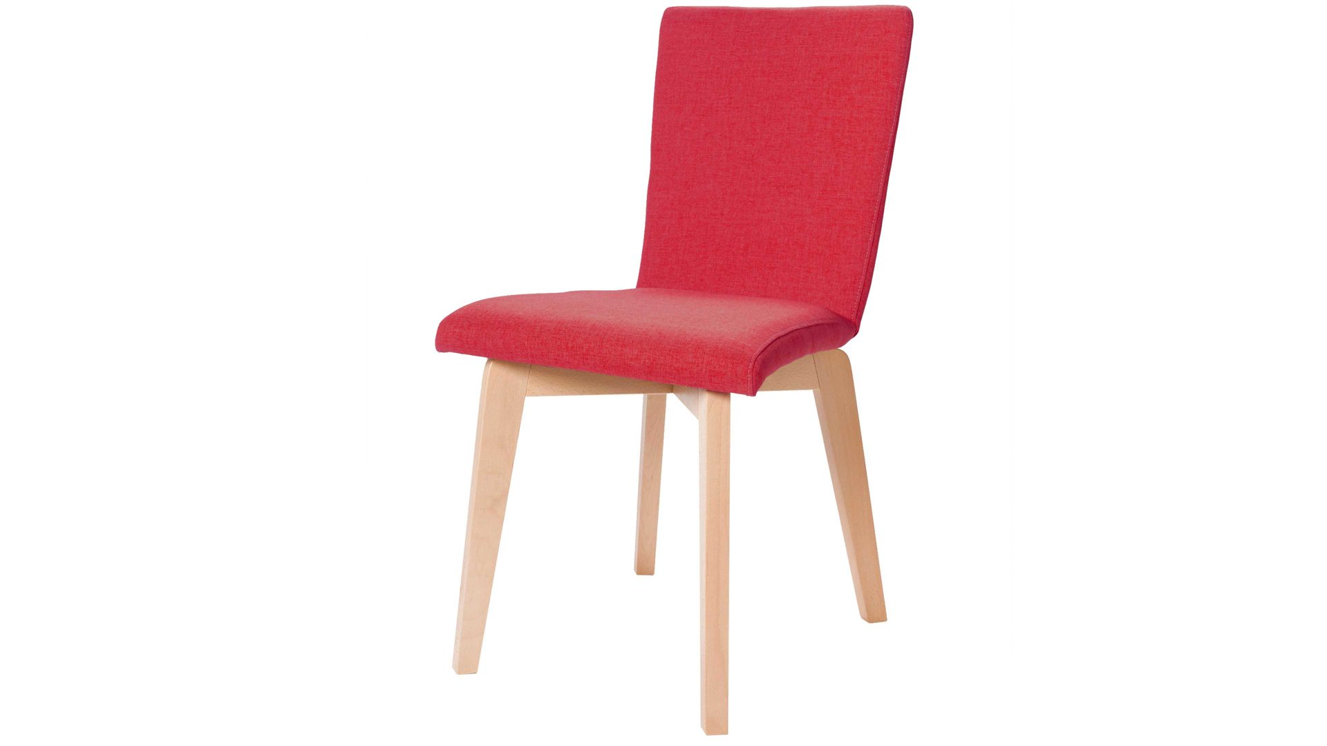Polsterstuhl Standard furniture factory aus Webstoff in Rot Polsterstuhl bzw. Sitzmöbel Manon karminroter Bezug 4010 Grand, Sitzschale 3 & Buchegestell