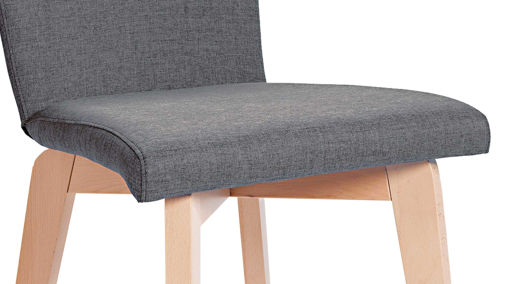 Polsterstuhl Standard furniture factory aus Stoff in Grau Polsterstuhl, Sitzmöbel bzw. Massivholzmöbel Manon anthrazitfarbener Bezug Grand 7047, Sitzschale 3 & Buchegestell