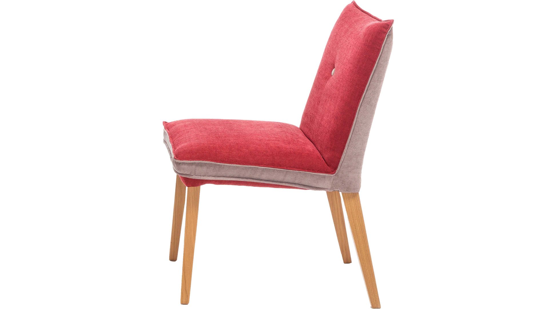 Polsterstuhl Standard furniture factory aus Stoff in Rot Polsterstuhl bzw. Sitzmöbel Genua Rot & Camel, Bezug Kombi Rosso & Eichenholzfüße