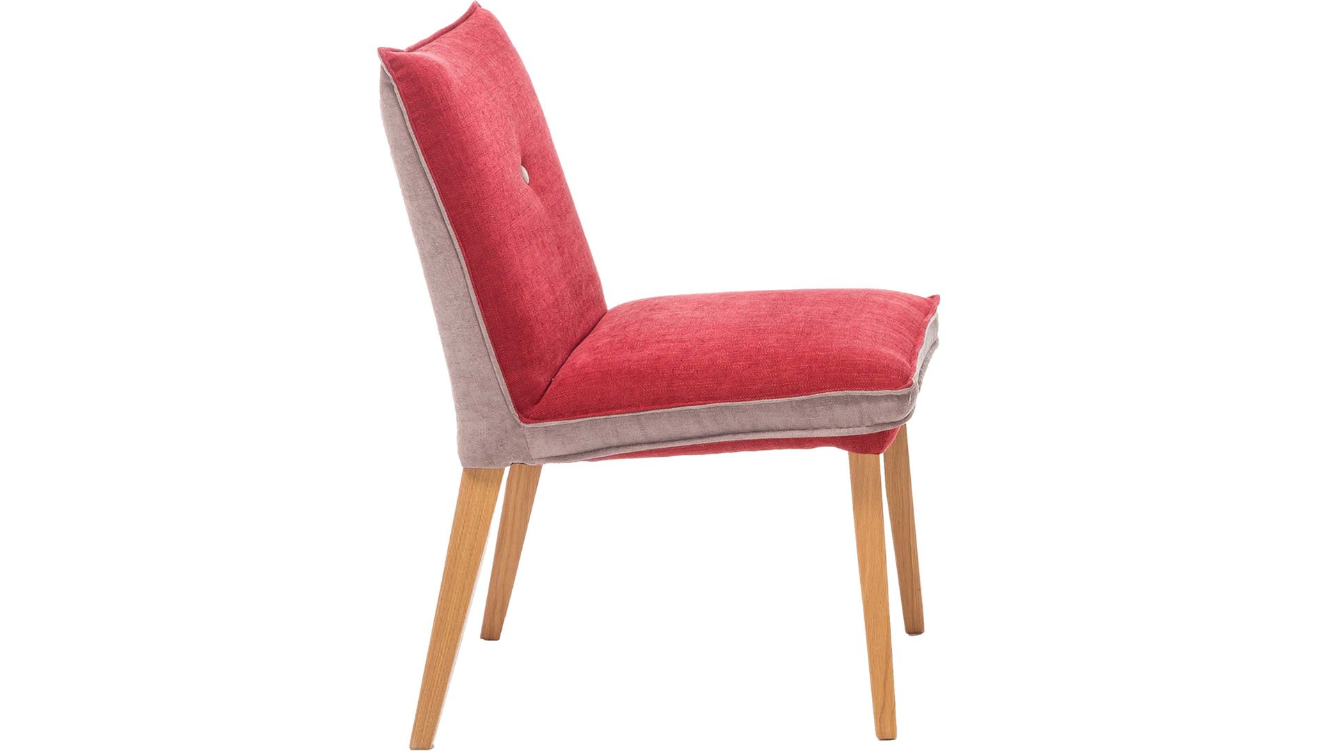 Polsterstuhl Standard furniture factory aus Stoff in Rot Polsterstuhl bzw. Sitzmöbel Genua Rot & Camel, Bezug Kombi Rosso & Eichenholzfüße