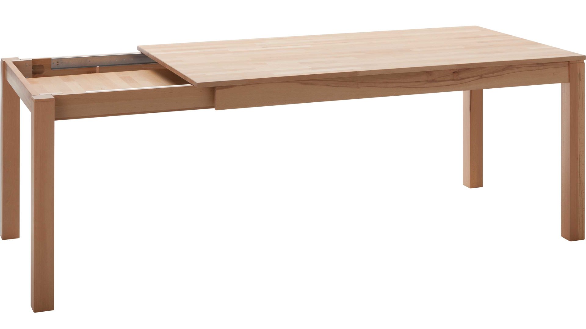 Auszugtisch Standard furniture factory aus Holz in Holzfarben Massivholztisch Fano mit Gestellauszug lackierte Kernbuche – ca. 140–190 x 90 cm