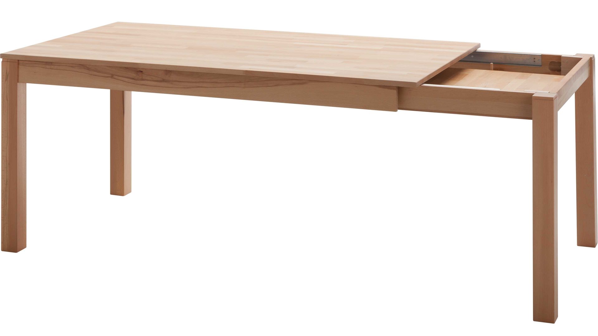 Auszugtisch Standard furniture factory aus Holz in Holzfarben Massivholztisch Fano mit Gestellauszug lackierte Kernbuche – ca. 140–190 x 90 cm