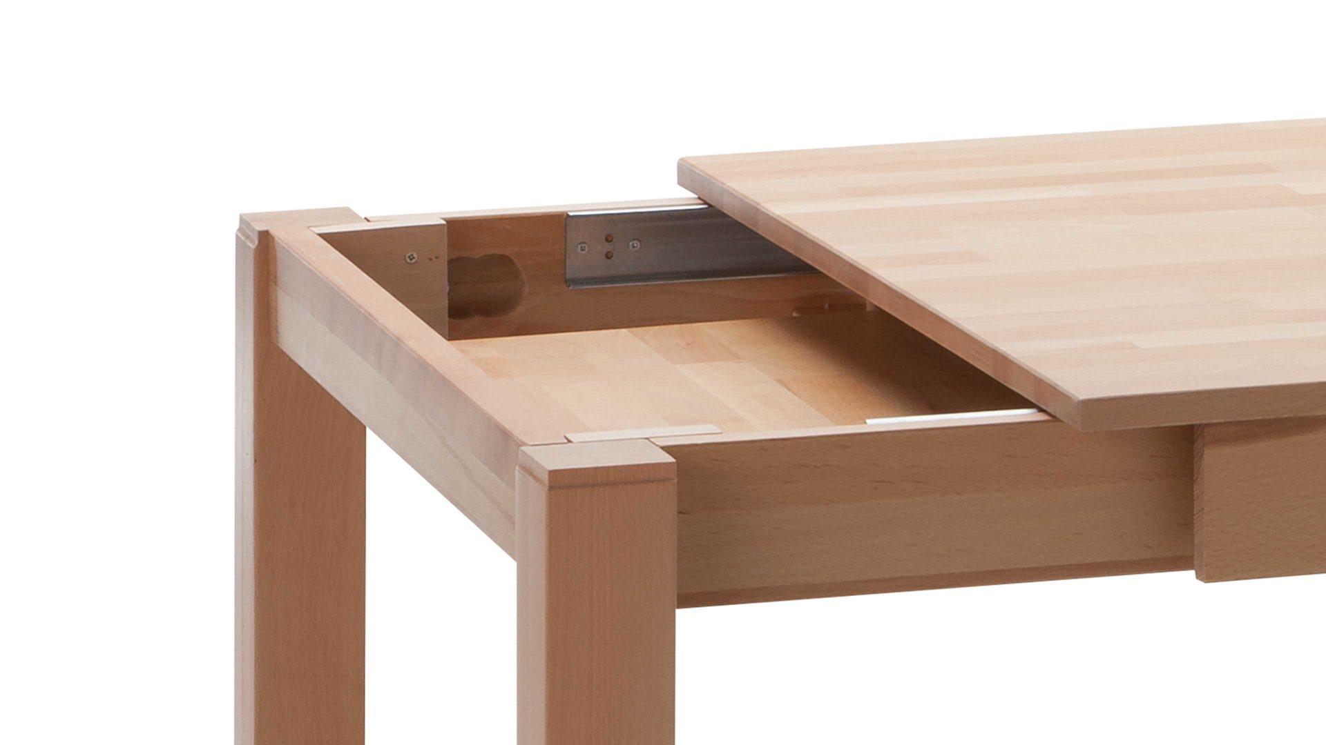 Auszugtisch Standard furniture factory aus Holz in Holzfarben Massivholztisch Fano mit Gestellauszug lackierte Kernbuche – ca. 160–260 x 90 cm
